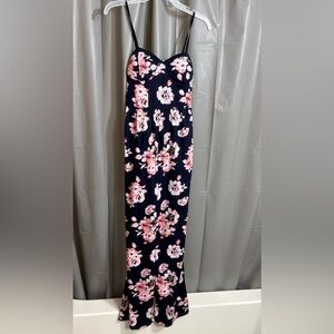 Floral Jumpsuit in Navy and Pink